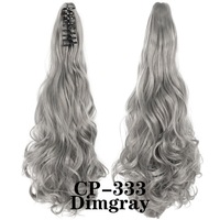 Extensions de queue de cheval synthétique ondulée et bouclée de 24 pouces pour femmes, noires, avec pince à griffe, postiches volumineux en fibre haute température, faciles à poser