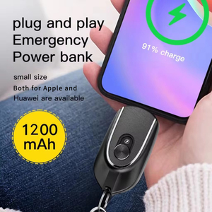 Nouveau Design Mini Banque d'Alimentation Portable et Fine de 1200 mAh <span class=keywords><strong>2</strong></span> en 1 avec Chargeur Sans Fil et Porte-Clés pour Téléphone Mobile Type-C - Product Image 5
