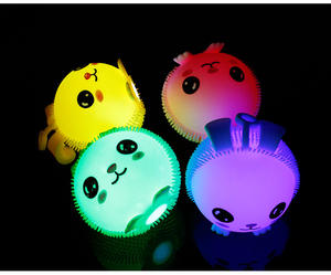 Bola Stres Kelinci Empuk untuk Anak dan Dewasa dengan Lampu, Mainan Pereda Stres untuk Anak Perempuan, Mainan Fidget Kelinci Warna-warni, Mainan Promosi - Product Image 4