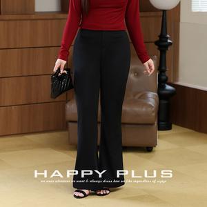 Pantalon évasé à taille haute en tricot Runqi, noir, grande taille, pantalon de printemps pour femmes, OL, N8816 - Product Image 3