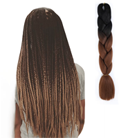 Vente en gros 100g synthétique Ombre Jumbo tressage Extension de cheveux de haute qualité trame unique matière première pas cher