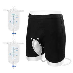 Bolsa recolectora de orina desmontable de ángulo plano Liker + 2 bolsas de orina de 500 ml, recolector de orina negro talla S, ropa interior para incontinencia - Product Image 1