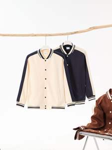 380gsm Mode Contrast Kleur Katoenen Honkbaljack Knoop Letterman Honkbal Jack <span class=keywords><strong>Custom</strong></span> Borduurwerk Logo Heren Jassen - Product Image 3