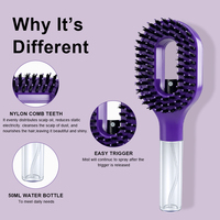 Sisir Semprot Air 2-in-1 Basah & Kering, Sisir Rambut Uap Portabel, Pelurus Rambut Anti Kusut, Sisir Rambut dengan Semprotan Terintegrasi