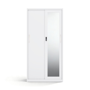 Armario con Puerta Corredera de Acero, Espejo y Diseño Impreso de 900 mm para Almacenamiento en el Dormitorio - Product Image 2