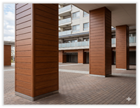 Matériau de façade décoratif à texture profonde, imperméable, résistant aux chocs, panneau mural en aluminium pour l'exportation commerciale