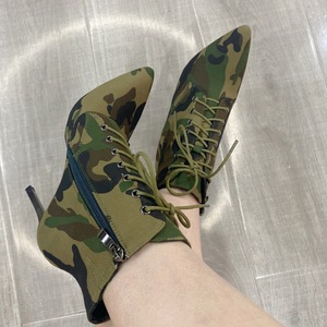 בנות qd26 מגפי קרסול עם רוכסן צד ו תחרה עד עקב ציצי הקרסול נשים בסגנון רחוב 2025 קצר - Product Image 3