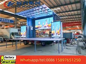मोबाइल कॉन्सर्ट पोडियम स्टेज बॉक्स ट्रक 4x2 की अगुवाई वाली रोड शो हाइड्रोलिक डंप विज्ञापन स्टेज ट्रक - Product Image 3