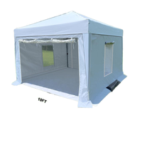 Cabine de peinture portable blanche 10x10x9FT étanche pour pièces automobiles, structure en acier simple, 2 filtres à air, tissu Oxford pliable, utilisation estivale