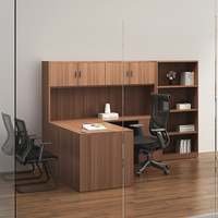 Ensemble de bureau de direction moderne en panneaux de bois avec bibliothèque convertible – Bureau de PDG robuste pour espace de travail professionnel