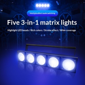 ไฟเวที LED Matrix 5 หัว 3-in-1 RGB DMX512 ความสว่างสูง สำหรับใช้งานในร่มและกลางแจ้ง เหมาะสำหรับงานดีเจ คลับ บาร์ คอนเสิร์ต และงานอีเว้นท์ให้เช่า - Product Image 4