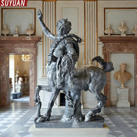 Sculpture personnalisable en bronze « Demi-homme, demi-cheval » directement de l'usine, couleurs sur mesure, 20 ans d'expérience en sculpture, OEM disponible