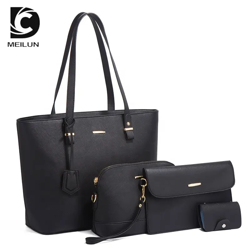 2021 wholesale new women's fashion PU leather bag handbag set 4 pcs ladies cross body bag