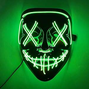 Máscara Luminosa LED Inalámbrica, Máscara Purge Brillante, Máscara de Terror para Halloween, Máscara de Neón para Cosplay, Fiesta, Disfraz, Festival - Product Image 1