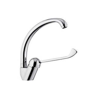 Grifo de cocina monomando cromado con caño alto y palanca clínica para fregadero - Product Image 1