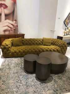 <span class=keywords><strong>Divano</strong></span> Chesterfield in Pelle Stile Moderno Italiano di Lusso Exeon <span class=keywords><strong>Chester</strong></span> Moon Blue a Tre Posti per Soggiorno - Product Image 5