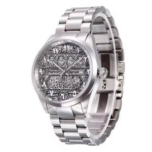 Drop Shipping Men's Stainless Steel Classic <b>Watch</b> With Analog Quartz Movement <b>Arabic</b> Number Dial Calendar Display Sport Style - Product Image 3