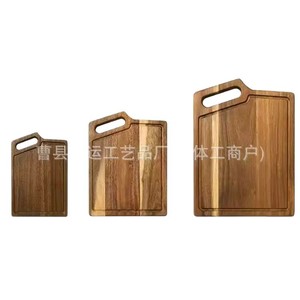 Tabla de cortar de madera de acacia de 40.5 cm x 30.5 cm con asa para uso en la cocina - Product Image 5