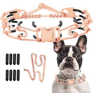 Collar de Adiestramiento para Perros de Acero Inoxidable Color Oro Rosa, Resistente - Product Image 1