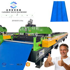 เครื่องขึ้นรูปเหล็กม้วน CANGZHOU HAUAN MACHINERY ขนาดความกว้างป้อนวัสดุ 1250 มม. ความหนา 0.8-2.0 มม. สำหรับทำกระเบื้องเหล็กเคลือบสีสำหรับหลังคา - Product Image 1