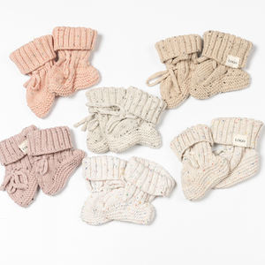 Offre Spéciale personnalisé Crochet <span class=keywords><strong>tricot</strong></span> bébé chaussons bio coton infantile nouveau-né bébé chaussettes de sol - Product Image 3