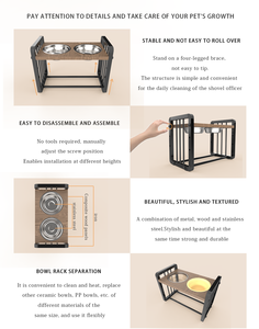 Bol d'alimentation <span class=keywords><strong>surélevé</strong></span> anti-déversement pour animaux de compagnie de grande taille de qualité alimentaire OEM personnalisé avec support réglable - Product Image 6
