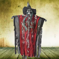 Modèle de fantôme animatronique réaliste, zombie, lumières de fête d'Halloween, crâne en plastique, arrangement de scène intérieure, durable, couleur personnalisée