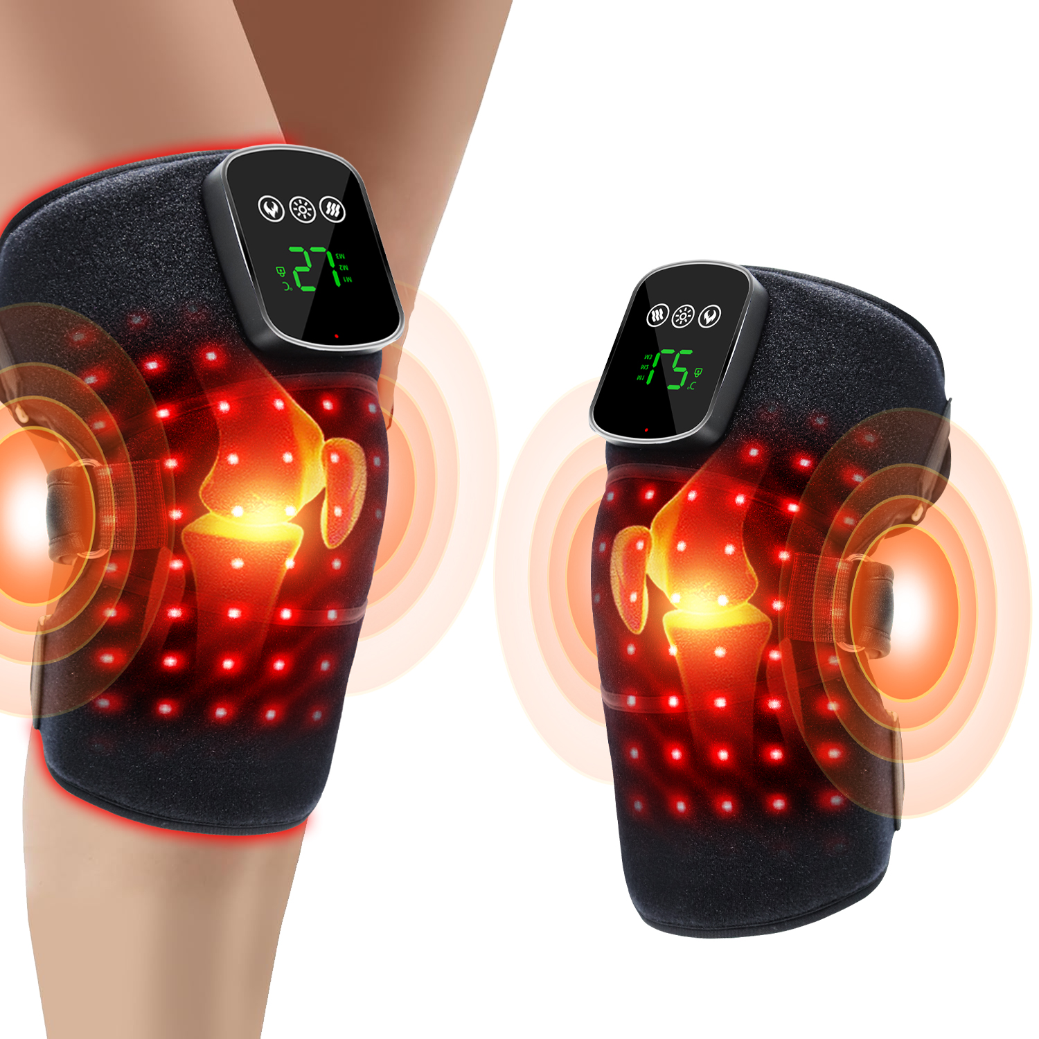 Black 44leds Knee Wrap (biult-in batttery)