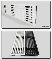 Grille de ventilation linéaire rectangulaire moderne en alliage d'aluminium noir et blanc pour systèmes de ventilation HVAC