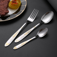 Ensemble de fourchettes et cuillères en acier inoxydable, finition brossée, nouveau style chinois, pour fruits et nouilles instantanées, haute valeur esthétique