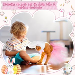 طقم زي أرنب عيد الفصح للحيوانات الأليفة 2026، تنورة توتو متعددة الطبقات مع عصابة رأس بآذان أرنب وربطة عنق وذيل، الأكثر مبيعًا على أمازون - Product Image 2