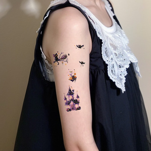 Halloween tatuajes temporales cara pegatina Halloween brillo calabaza <span class=keywords><strong>bruja</strong></span> murciélago lindo gato dibujos animados tatuaje impermeable para cara brazo - Product Image 4