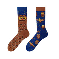 Chaussettes unisexes asymétriques personnalisables pour Halloween, en coton, avec logo amusant, chaussettes créatives respirantes, chaussettes mi-mollet à motif de dessin animé
