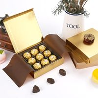Boîtes magnétiques en papier métallisé doré de luxe Dates Emballage de chocolat de Dubaï Boîte pliable pour cadeau personnalisé pour biscuits et bonbons