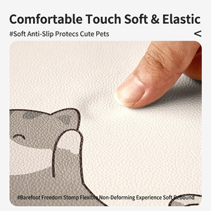 EiffelHome Tapis d'été rafraîchissant imperméable et antidérapant pour chien et chat, motif dessin animé, facile à nettoyer, en PVC, pour printemps et automne, anti-urine - Product Image 4