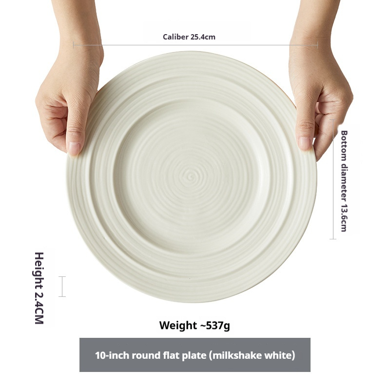 milkshake blanc-assiette plate ronde de 10 pouces