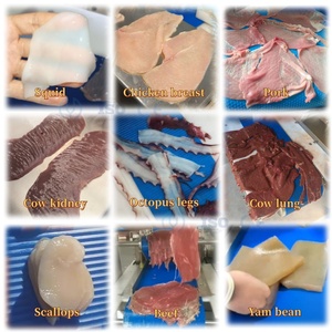 เครื่องหั่นเนื้อสดแนวนอนอัตโนมัติสำหรับเนื้อวัว ไก่ ปลากระเบน อาหารทะเล อุปกรณ์ตัดแบ่งส่วน - Product Image 6