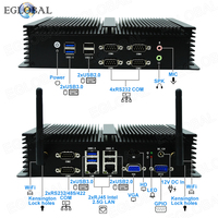 Mini Ordenador Industrial Integrado EGLOBAL I7 1185G7 6COM GPIO HD VGA 2*RJ45 Intel 2.5G LAN Mini PC Sin Ventilador con Windows 11