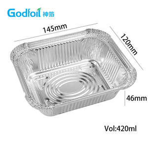 1 lb Wadah Foil Persegi Panjang 14 oz Nampan Sekali Pakai untuk Kemasan Daging Keju di Konter Deli EU, Wadah Katering Profesional - Product Image 4