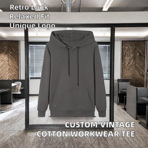 Fast Customization Print Logo Autumn Workwear Group Clothing Advertising <b>Hooded</b> Casual/Formal <b>Shirt</b> 100% Cotton Heavy Loose - Product Image 2
