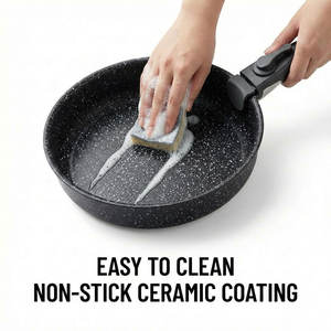 Ensemble de casseroles et poêles E-Top 14 pièces en aluminium forgé noir avec revêtement antiadhésif en granit pour cuisine, camping-car et camping - Product Image 5