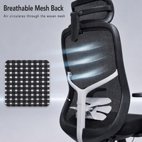 Chaise ergonomique en maille avec mécanisme d'inclinaison à 3 verrous, roulettes en nylon de 2,5 pouces, siège de direction personnalisé OEM – Approvisionnement fiable