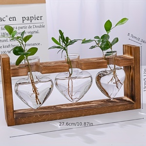 New Heart - Shaped Glass <strong>Vases</strong> Hydroponic <strong>Small</strong> <strong>Vase</strong> Plant Desktop Home Decoration - Product Image 5