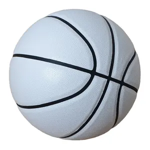 Custom OEM size 7 white pu basketball blank white leather basketball with your customized logo normal match ball