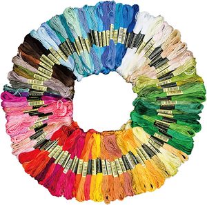 Fil à broder en polyester et coton 447 couleurs pour costume, fil à broder pour point de croix, accessoires de bricolage faits à la main - Product Image 1