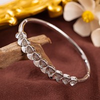 MI MENG Gelang Wanita Berlapis Emas Baja Tahan Karat Kelas Atas Eropa Amerika Desain Geometris Ginkgo Modis