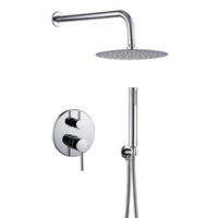 Ensemble de douche encastré mural de 8 pouces avec pommeau de douche rond effet pluie et mitigeur dissimulé, de bonne qualité