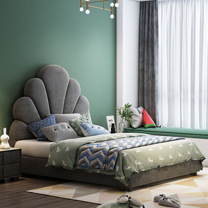 Letto da principessa per bambini rosa conchiglia, moderno e minimalista in legno massello in legno minimalista, letto per bambini - Product Image 5