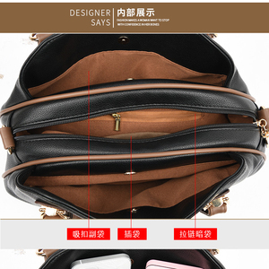 Luxury Ladies PU Leather Top Handle Satchel Ladies Shoulder <b>Tote</b> Bags Handbags for Women - Product Image 6