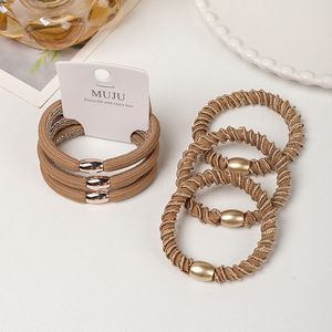 Lot de 3 Chouchous Épais et Très Élastiques pour Femmes, avec Perles Dorées Haut de Gamme et Design Tressé - Product Image 2